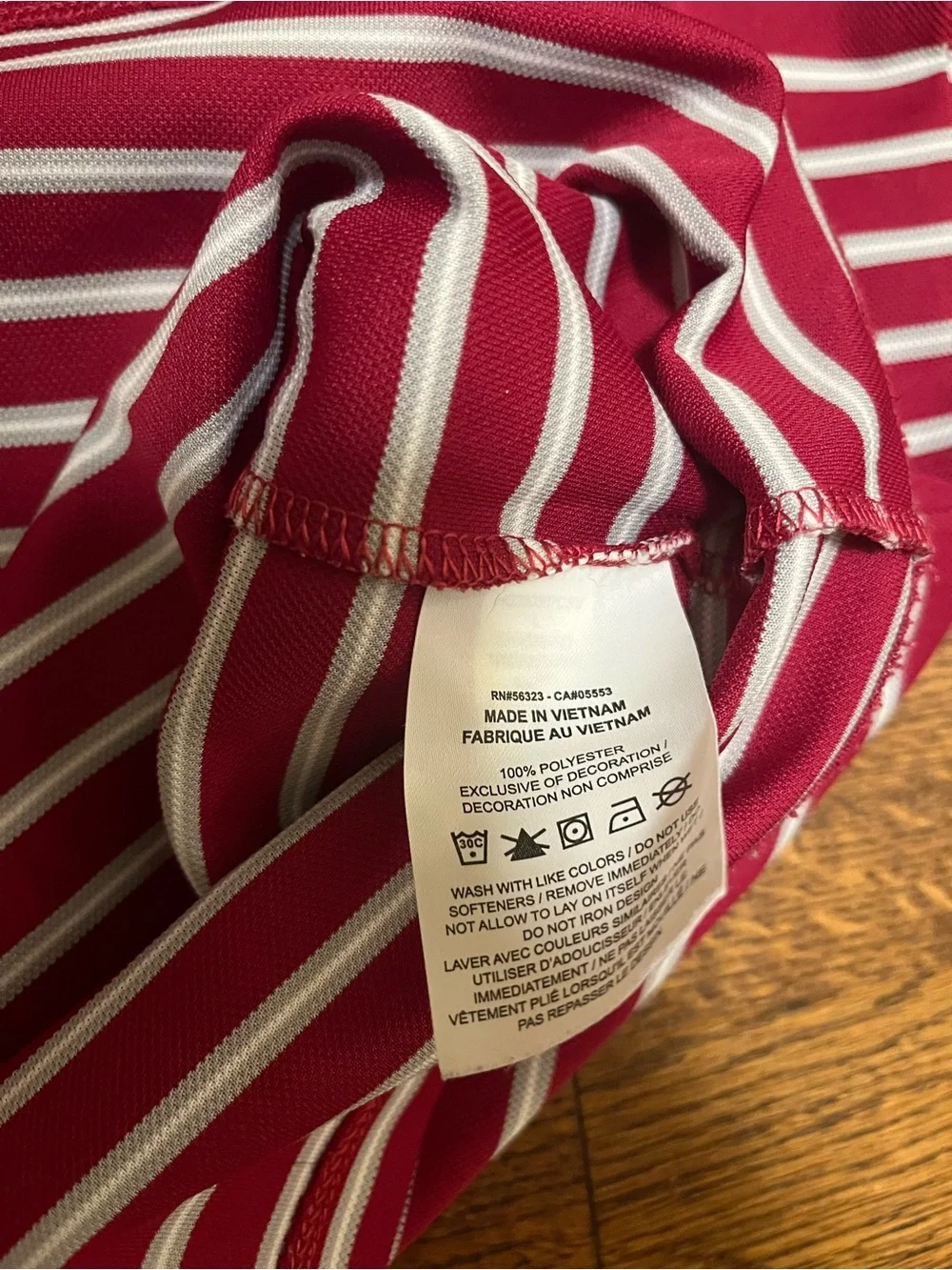 Nike Men’s Maroon & White Striped Polo Shirt